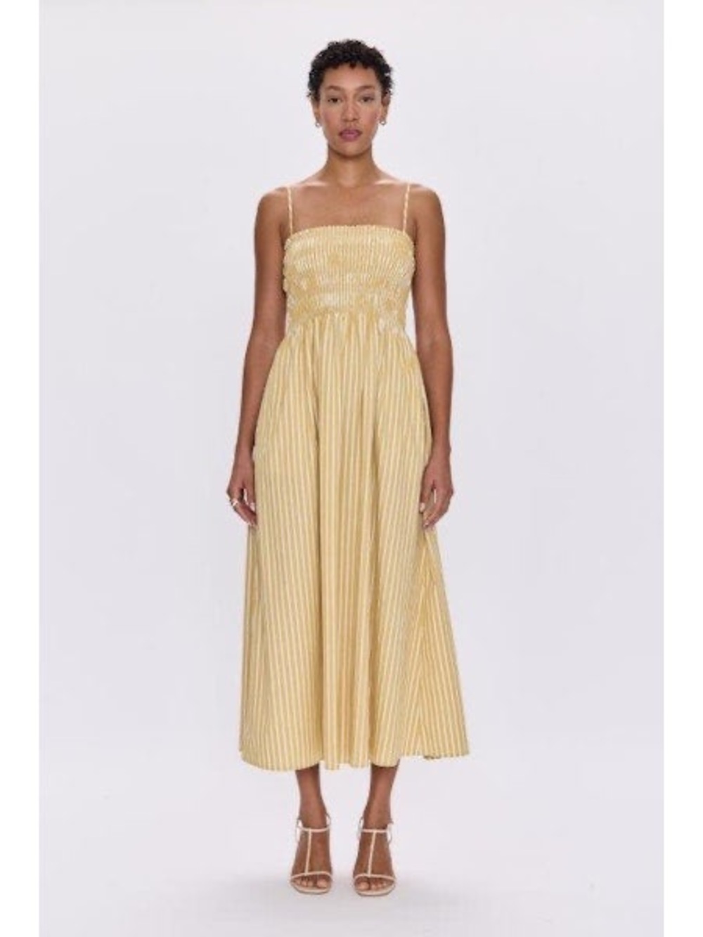 Pistola Biance Smocked Strappy Midi Dress
